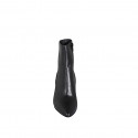 Woman’s pointed-toe black leather ankle boots with zipper and hourglass heel 7 - Available sizes:  32, 33, 34, 35, 42, 44, 45, 46