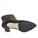 Woman’s pointed-toe black leather ankle boots with zipper and hourglass heel 7 - Available sizes:  32, 33, 34, 35, 42, 44, 45, 46