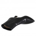 Woman’s pointed-toe black leather ankle boots with zipper and hourglass heel 7 - Available sizes:  32, 33, 34, 35, 42, 44, 45, 46