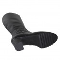Botas para mujer en piel negra con cremallera, tacón 5 - Tallas disponibles:  32, 33, 34, 35, 42, 43, 44, 45, 46