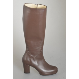 Bottes pour femmes en cuir marron avec plateforme, fermeture éclair et talon 7 - Pointures disponibles:  32, 33, 34, 42, 43, 44, 45, 46, 47