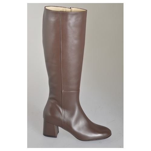 Bottes pour femmes en cuir marron avec fermeture éclair et talon 5 - Pointures disponibles:  32, 33, 34, 42, 43, 44, 45, 46, 47