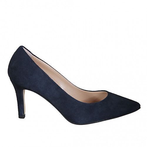 Camoscio|BLU|punta.spillo|T. 7 - Available sizes:  31, 33, 34, 35, 42, 43, 44, 45