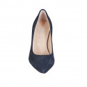 Camoscio|BLU|punta.spillo|T. 7 - Available sizes:  31, 33, 34, 35, 42, 43, 44, 45