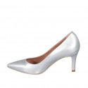Pelle laminata|ARGENTO|punta.spillo|T. 7 - Available sizes:  31, 32, 33, 34, 42, 43, 44, 45