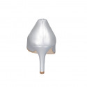 Pelle laminata|ARGENTO|punta.spillo|T. 7 - Available sizes:  31, 32, 33, 34, 42, 43, 44, 45