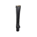 Woman's black leather boots with zipper and heel 5 - Available sizes:  32, 33, 34, 42, 43, 45, 46, 47