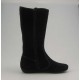 Boot with zipper and fringes in black suede wedge heel 1 - Available sizes:  31