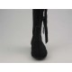 Stiefel mit Reißverschluss und Fransen aus schwarzem Wildleder Keilabsatz 1 - Verfügbare Größen:  31