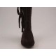 Stiefel mit Reißverschluss und Fransen aus braunem Wildleder Keilabsatz 1 - Verfügbare Größen:  32