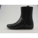 Woman's ankle boot with zipper in black leather wedge heel 1 - Available sizes:  32