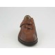 Chaussure sportif pour hommes avec velcro en cuir nubuck brun et cuir marron - Pointures disponibles:  36, 37