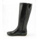 Womans' boot with zipper in black leather wedge heel 1 - Available sizes:  31, 32