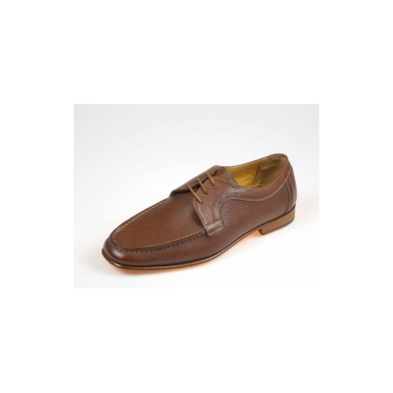 Chaussure à lacets pour hommes en cuir marron - Pointures disponibles:  52