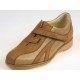 Men's casual shoe with velcro strap in dark and light tan brown leather - Available sizes:  36