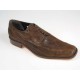 Chaussure derby à lacets pour hommes en cuir antiqué marron - Pointures disponibles:  50