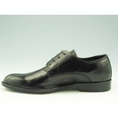 Chaussure derby élégant à lacets pour hommes en cuir noir - Pointures disponibles:  52 2