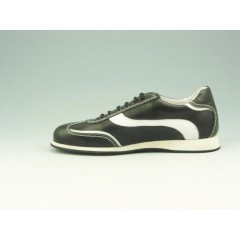 Chaussure à lacets pour hommes en cuir noir et blanc - Pointures disponibles:  36 2