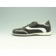 Men's laced sports shoe in black and white leather - Available sizes:  36
