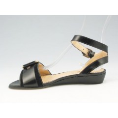 Sandalo con cinturino e fibbia in pelle nera zeppa 3 - Misure disponibili: 31 2