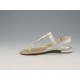 Sandale entredoigt en cuir blanc talon 1 - Pointures disponibles:  32