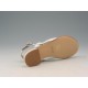 Sandale entredoigt en cuir blanc talon 1 - Pointures disponibles:  32