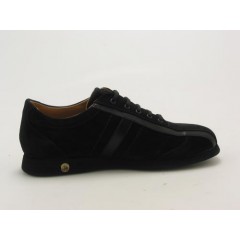 Chaussure sportif à lacets pour hommes en daim noir - Pointures disponibles:  36