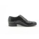 Chaussure richelieu à lacets et bout droit pour hommes en cuir verni noir - Pointures disponibles:  36