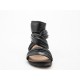Zapato abierto con cremallera en piel negra tacon 3 - Tallas disponibles:  31
