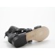 Offener Schuh mit Reissverschluss aus schwarzem Leder Absatz 3 - Verfügbare Größen:  31