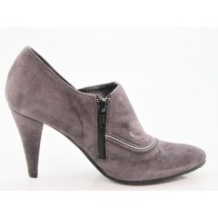 Zapato alto al tobillo con cremallera en gamuza color gris pardo tacon 8 - Tallas disponibles:  42 2