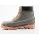 Men's laced ankle boot in grey and black leather - Available sizes:  47