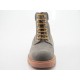 Men's laced ankle boot in grey and black leather - Available sizes:  47