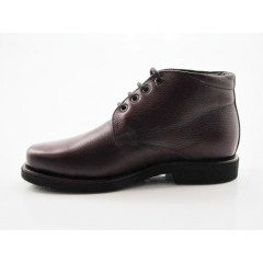Chaussure à la cheville pour hommes avec lacets en cuir bordeaux - Pointures disponibles:  47 2
