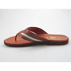 Chanclas de dedo para hombre en piel de color beis y cognac - Tallas disponibles:  47 2