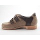 Chaussure sportif pour hommes avec velcro en daim beige foncé et cuir marron - Pointures disponibles:  37, 38