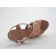 Sandalia con plataforma en piel nabuk de color beis - Tallas disponibles:  42