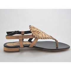 Flip flop sandal in golden leather heel 1 - Available sizes:  32