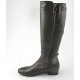 Woman's boot with zipper and buckles in dark brown leather heel 2 - Available sizes:  32
