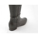 Woman's boot with zipper and buckles in dark brown leather heel 2 - Available sizes:  32