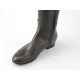 Woman's boot with zipper and buckles in dark brown leather heel 2 - Available sizes:  32