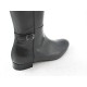 Woman's boot with zipper and buckles in black leather heel 2 - Available sizes:  32