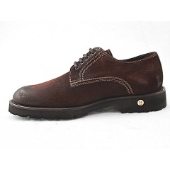 Laced men's sports shoe in brown leather - Available sizes:  47 2