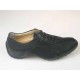 Chaussure sportif à lacets pour hommes en cuir et tissu noir - Pointures disponibles:  36, 46