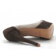 Woman's open shoe with platform in beige and brown suede heel 15 - Available sizes:  42