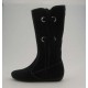 Boot with zipper and fringes in black suede wedge heel 1 - Available sizes:  31
