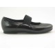 Woman's ballerina with elastic band in black leather and patent leather heel 1 - Available sizes:  31