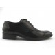 Chaussure derby à lacets pour hommes en cuir lisse noir - Pointures disponibles:  52