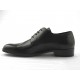 Men's derby shoe in black smooth leather with laces  - Available sizes:  52