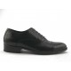Men's Oxford shoe with laces and captoe in black leather - Available sizes:  51